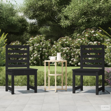 vidaXL 2 db fekete tömör fenyőfa kerti szék 40,5 x 48 x 91,5 cm kerti bútor
