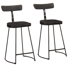 vidaXL 2 db fekete tömör mangófa bárszékek 49x43x88 cm bútor