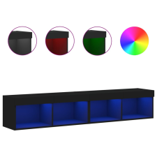vidaXL 2 db fekete TV-szekrény LED-világítással 80x30x30 cm (837144) bútor