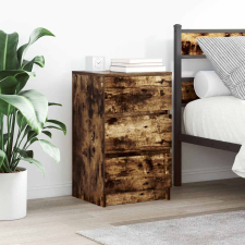 vidaXL 2 db füstölt tölgy éjjeliszekrények 3 fiókkal 39x35x65 cm bútor