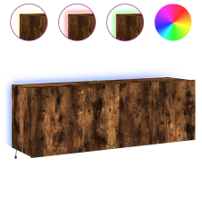 vidaXL 2 db füstös tölgy fali TV-szekrény LED-ekkel 60x35x41 cm (837311) bútor