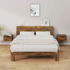vidaXL 2 db füstös tölgy falra szerelhető éjjeliszekrény 34x30x20 cm bútor