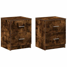 vidaXL 2 db füstös tölgy színű éjjeliszekrény 2 fiókkal 40x36x50 cm (858794) bútor