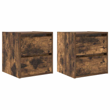 vidaXL 2 db füstös tölgy színű fali éjjeliszekrény 38x34x40 cm (861256) bútor