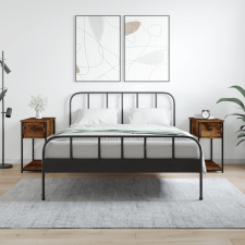 vidaXL 2 db füstös tölgy színű szerelt fa éjjeliszekrény 30x60x60 cm bútor