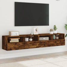 vidaXL 2 db füstös tölgy színű szerelt fa fali TV-szekrény 80x30x30 cm bútor