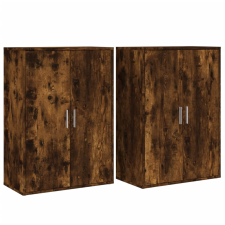 vidaXL 2 db füstös tölgy színű szerelt fa tálalószekrény 60x31x84 cm (3276571) bútor