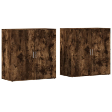 vidaXL 2 db füstös tölgy színű szerelt fa tálalószekrény 79x38x80 cm (3276606) bútor