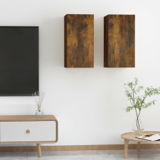 vidaXL 2 db füstös tölgy színű szerelt fa TV-szekrény 30,5x30x60 cm bútor
