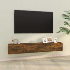 vidaXL 2 db füstös -tölgyszín szerelt fa fali TV-szekrény 100x30x30 cm bútor