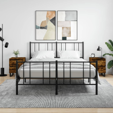 vidaXL 2 db füstös tölgyszínű éjjeliszekrény 40 x 35 x 50 cm bútor