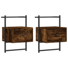 vidaXL 2 db füstös tölgyszínű fali műfa éjjeliszekrény 35x30x51 cm (833448) bútor