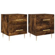 vidaXL 2 db füstös tölgyszínű szerelt fa éjjeliszekrény 40x35x47,5 cm (827287) bútor