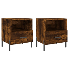 vidaXL 2 db füstös tölgyszínű szerelt fa éjjeliszekrény 40x35x47,5 cm (827463) bútor