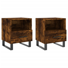 vidaXL 2 db füstös tölgyszínű szerelt fa éjjeliszekrény 40x35x47,5 cm (827495) bútor