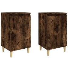 vidaXL 2 db füstös tölgyszínű szerelt fa éjjeliszekrény 40x35x70 cm (819639) bútor