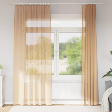 vidaXL 2 db homokszínű fátyolfüggönyök hurokkal 140x245 cm lakástextília