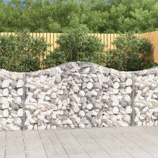 vidaXL 2 db íves horganyzott vas gabion kosár 200x30x100/120 cm kerti tárolás