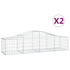 vidaXL 2 db íves horganyzott vas gabion kosár 200x50x40/60 cm (3145577) kerti tárolás