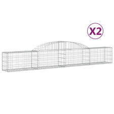 vidaXL 2 db íves horganyzott vas gabion kosár 300x30x40/60 cm (3146467) kerti tárolás