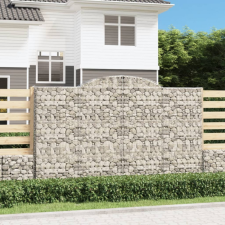 vidaXL 2 db íves horganyzott vas gabion kosár 300x50x180/200 cm kerti tárolás