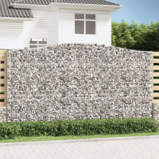 vidaXL 2 db íves horganyzott vas gabion kosár 400x30x220/240 cm kerti tárolás