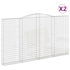 vidaXL 2 db íves horganyzott vas gabion kosár 400x30x220/240 cm (3146944) kerti tárolás