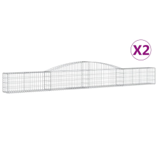 vidaXL 2 db íves horganyzott vas gabion kosár 400x30x40/60 cm (3146827) kerti tárolás