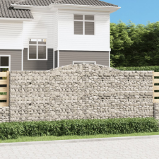 vidaXL 2 db íves horganyzott vas gabion kosár 400x50x160/180 cm kerti tárolás