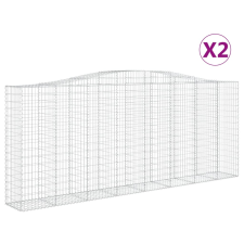 vidaXL 2 db íves horganyzott vas gabion kosár 400x50x160/180 cm (3145995) kerti tárolás