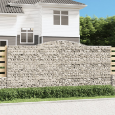 vidaXL 2 db íves horganyzott vas gabion kosár 400x50x180/200 cm kerti tárolás