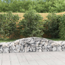 vidaXL 2 db íves horganyzott vas gabion kosár 400x50x40/60 cm kerti tárolás