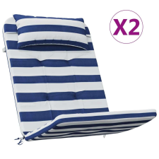 vidaXL 2 db kék-fehér csíkos oxford-szövet adirondack-székpárna kerti bútor