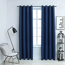 vidaXL 2 db kék sötétítőfüggöny fémgyűrűkkel 140 x 175 cm lakástextília