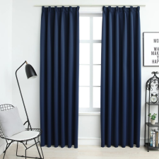 vidaXL 2 db kék sötétítőfüggöny kampókkal 140 x 175 cm lakástextília