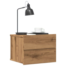 vidaXL 2 db kézműves tölgy fali szerelhető éjjeliszekrény 40x32x30 cm bútor