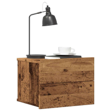 vidaXL 2 db kézműves tölgy falra szerelhető éjjeliszekrény 40x32x30 cm bútor