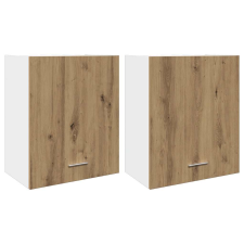 vidaXL 2 db kézműves tölgy színű szerelt fa függő szekrény 50x31x60 cm (856114) bútor