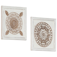 vidaXL 2 db kézzel faragott fali panel MDF 40 x 40 x 1,5 cm építőanyag