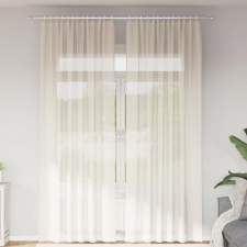 vidaXL 2 db krém színű fátyolfüggönyök fülecske tetejével 140x260 cm lakástextília