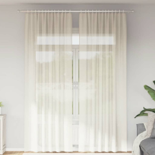 vidaXL 2 db krém színű fátyolfüggönyök fülecske tetejével 140x260 cm lakástextília