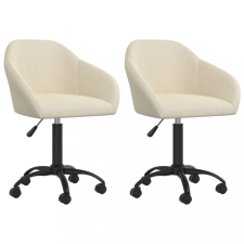 vidaXL 2 db krémszínű bársony forgó étkezőszék bútor