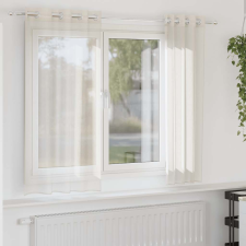 vidaXL 2 db krémszínű fátyolfüggönyök rojtokkal 140x175 cm lakástextília