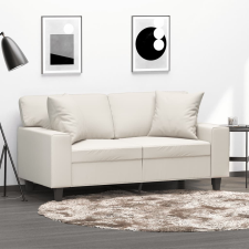 vidaXL 2 db krémszínű műbőr díszpárna 40 x 40 cm lakástextília