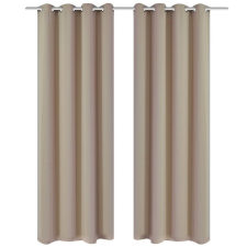 vidaXL 2 db krémszínű sötétítőfüggöny fém függönykarikákkal 135 x 175 cm lakástextília