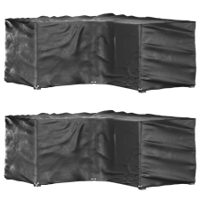 vidaXL 2 db L-alakú kerti bútorhuzat 12 fűzőlyukkal 185x185x90 cm kerti bútor