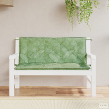 vidaXL 2 db levélmintás szövet kerti padpárna 120 x 50 x 7 cm kerti bútor
