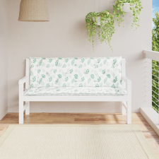 vidaXL 2 db levélmintás szövet kerti padpárna 150 x 50 x 7 cm kerti bútor