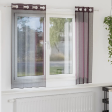 vidaXL 2 db lila fátyolfüggönyök rojtokkal 140x175 cm lakástextília