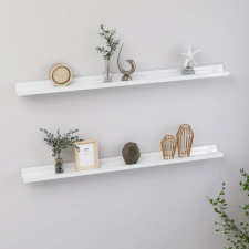 vidaXL 2 db magasfényű fehér fali polc 100 x 9 x 3 cm bútor